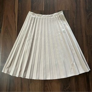 VINTAGE WOMENS BEIGE TAN PLEATED SKIRT - CANTADA - SIZE 14 - MADE IN USA